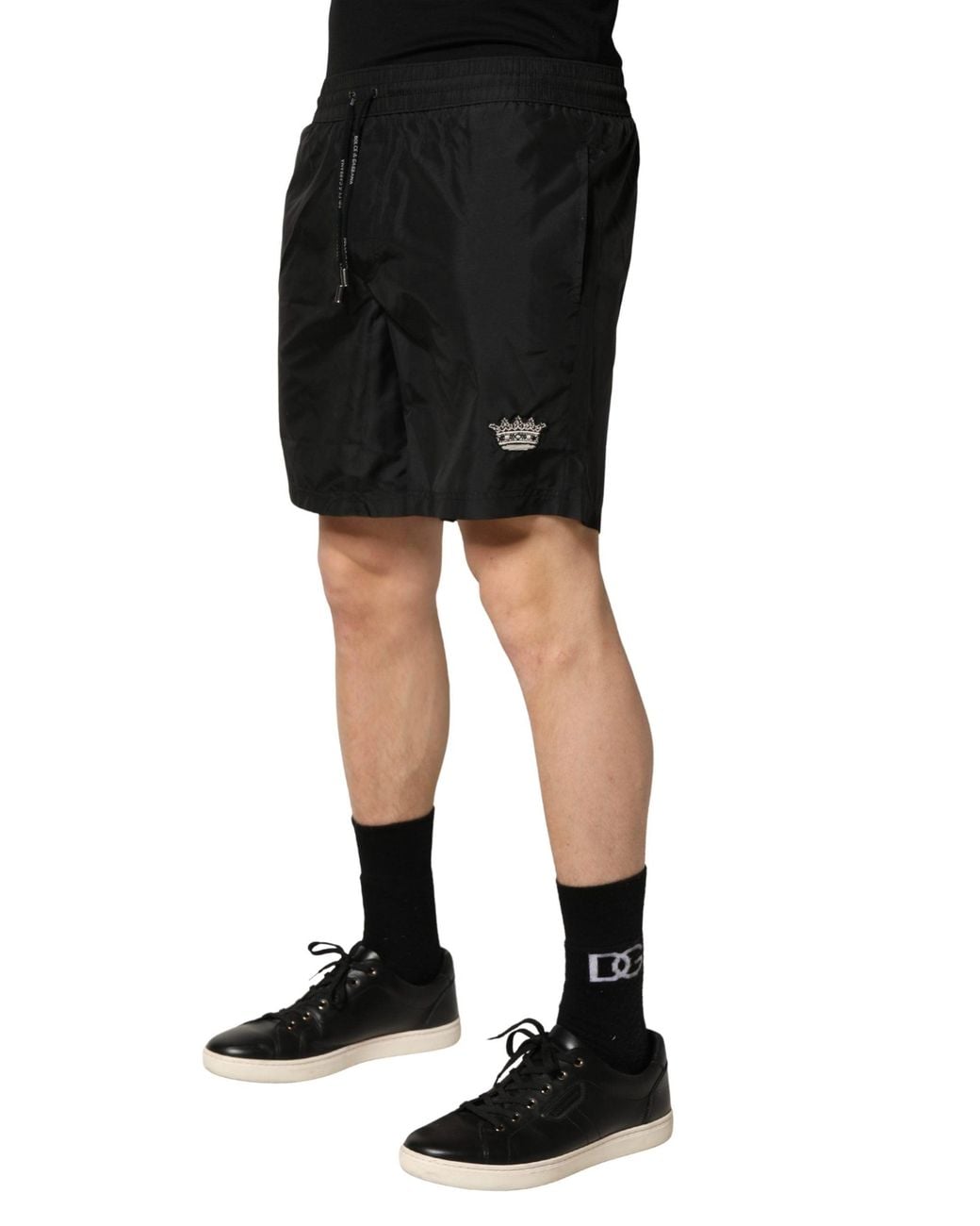 Dolce & Gabbana Black Polyester Drawstring Men Shorts Swimwear for men