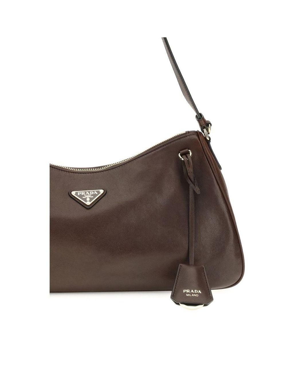 Prada Brown Calf Leather Bos Taurus Shoulder Bag
