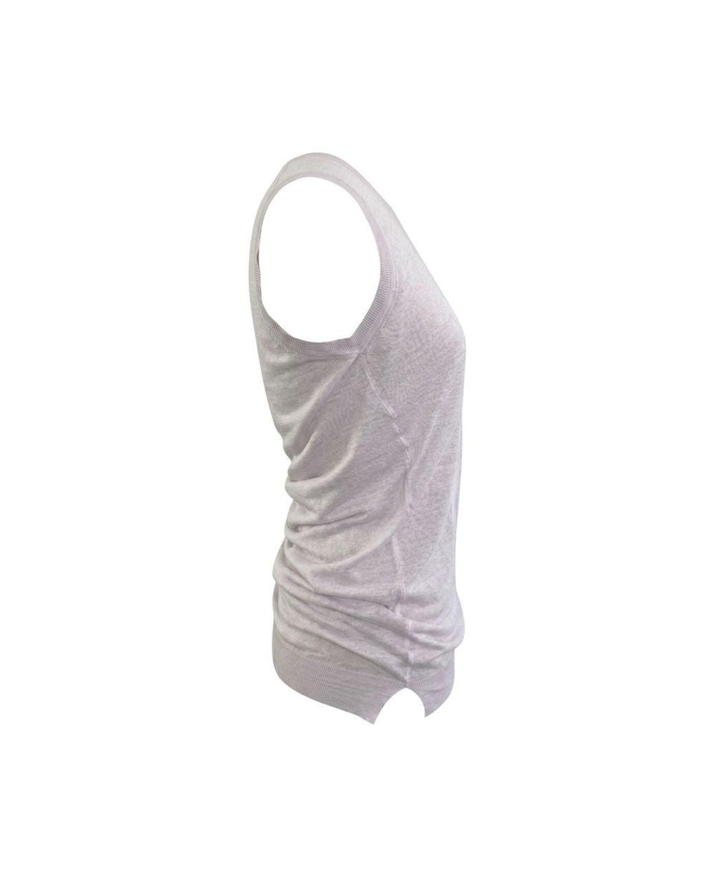 Malo Gray Pink Linen Tank