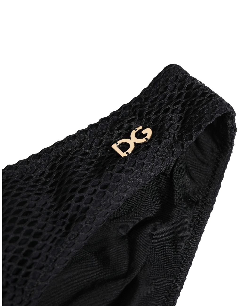 Dolce & Gabbana Black Nylon Dg Logo Plaque Regular Brief Underwear Elastane Clothing