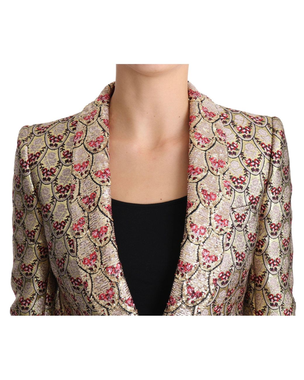 Dolce & Gabbana Black Gorgeous Sequined Blazer Jacket Coat