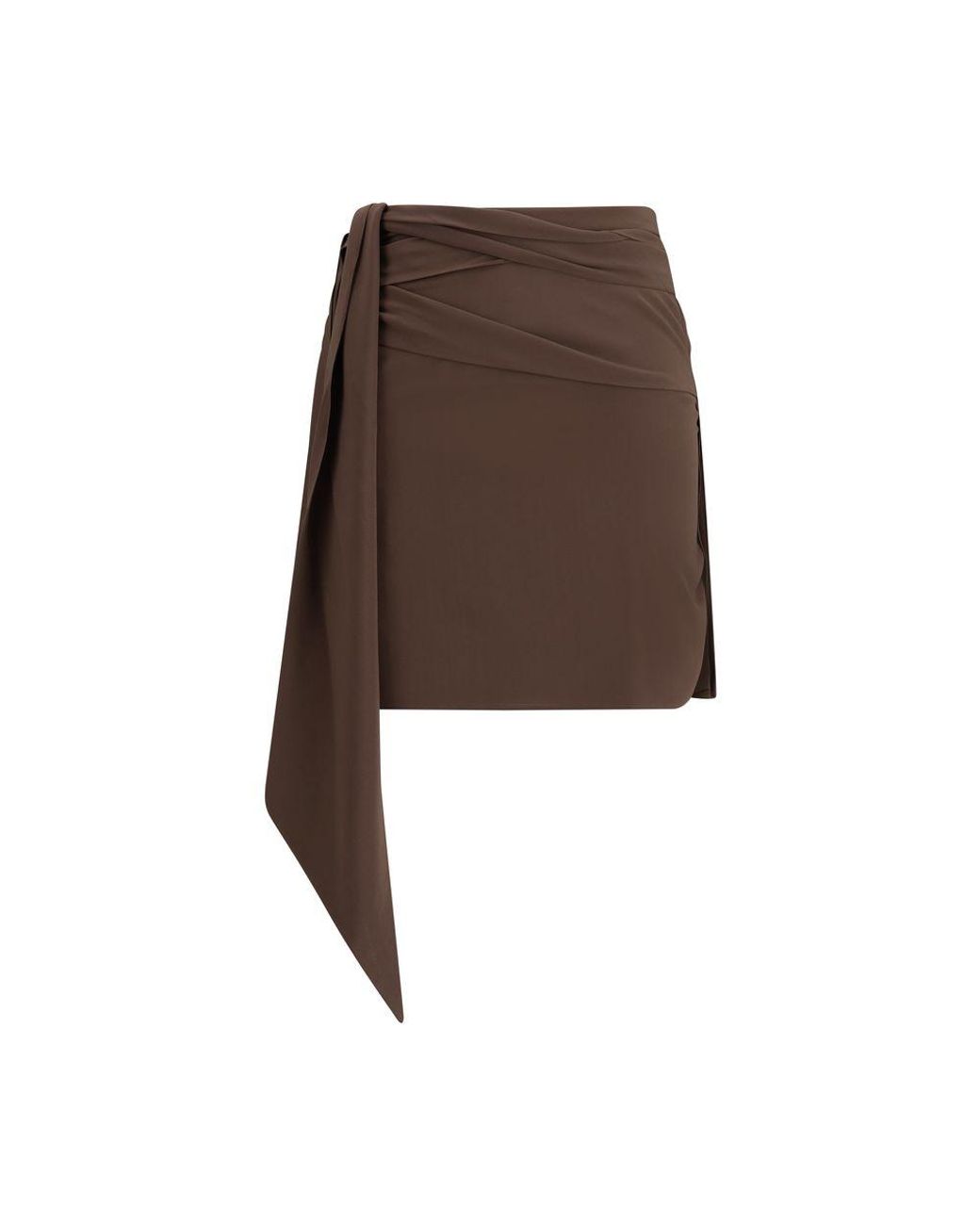 スカート PRADA Brown Crepe Mini Skirt Prada Crepe De Chine Mini Skirt in Brown | Lyst