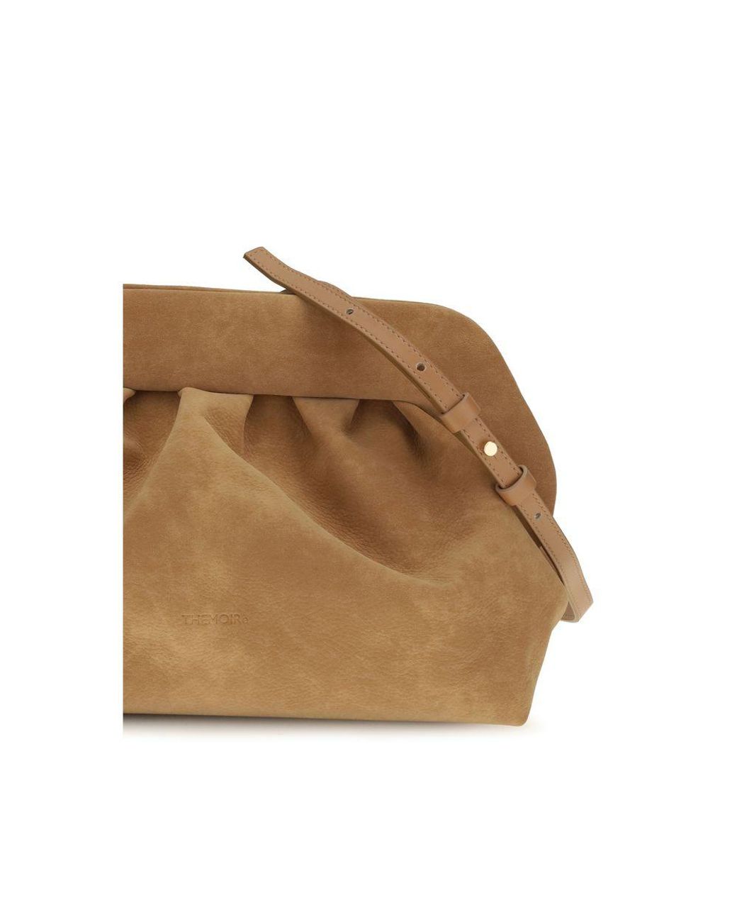 THEMOIRÈ Brown Beige Suede Leather Clutch Bag