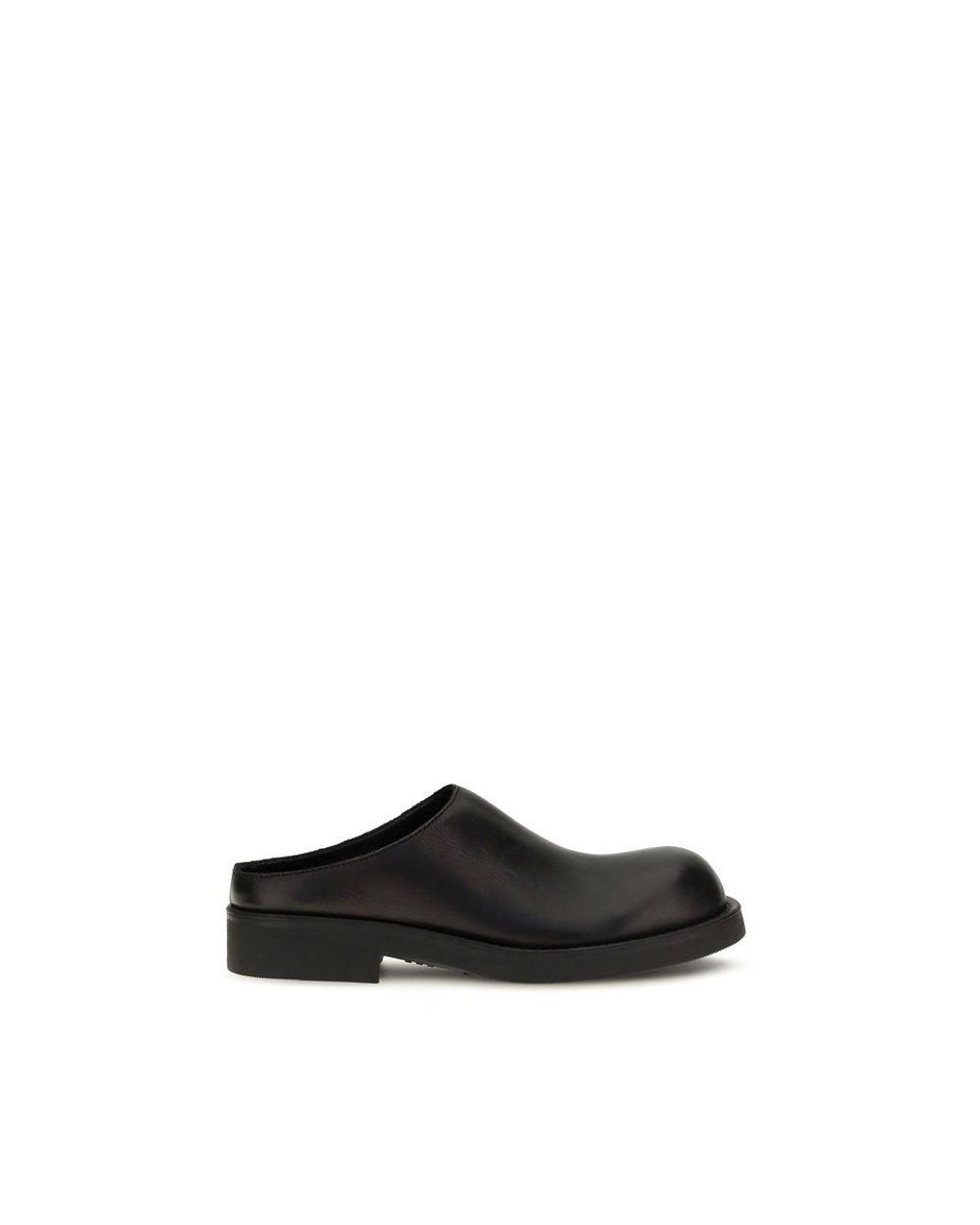 MM6 by Maison Margiela Black Calf Leather Bos Taurus Mules