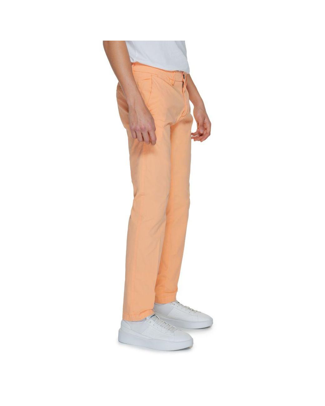 Borghese Multicolor Orange Cotton Chino Pants for men