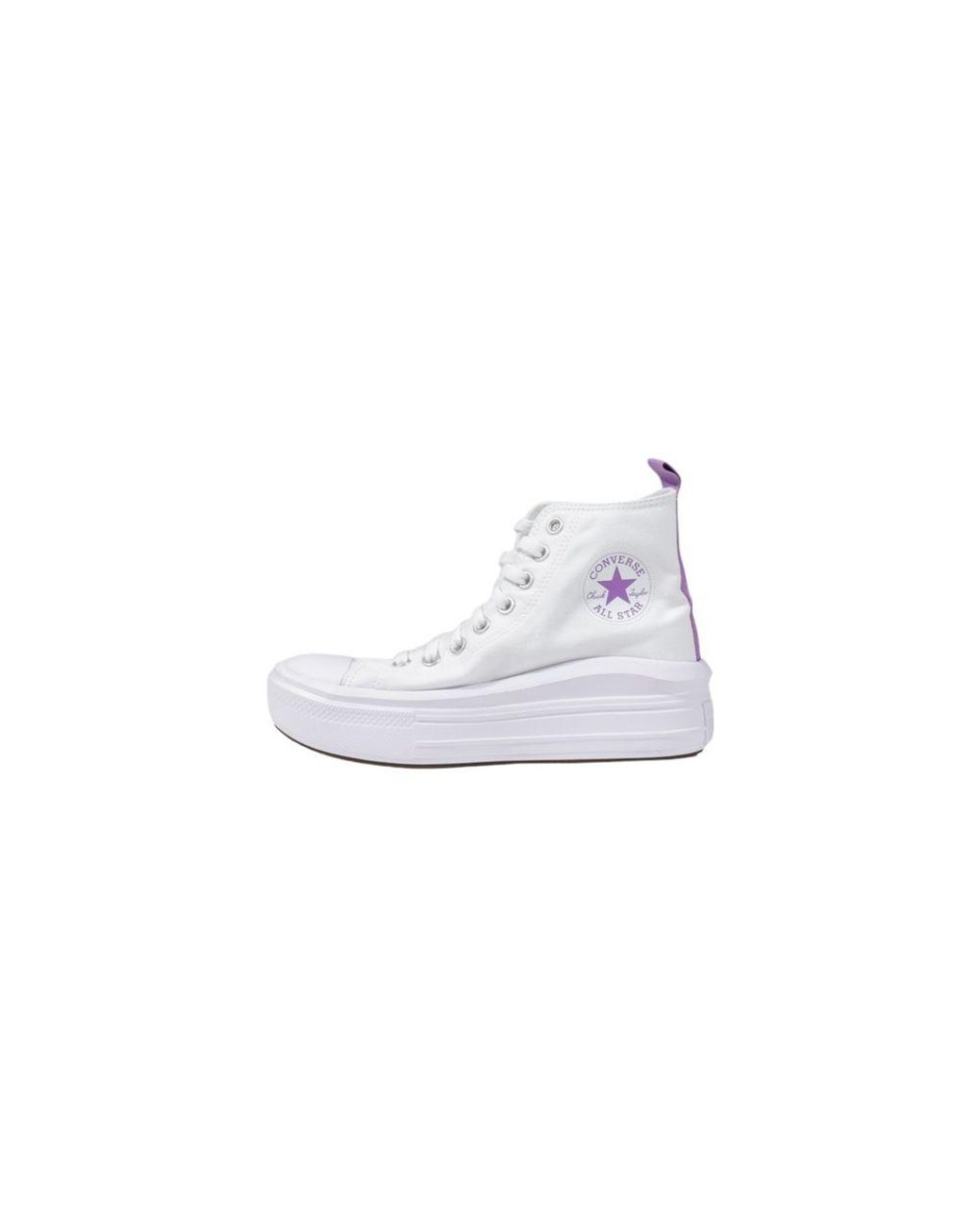 Converse White Fabric Platform Sneakers