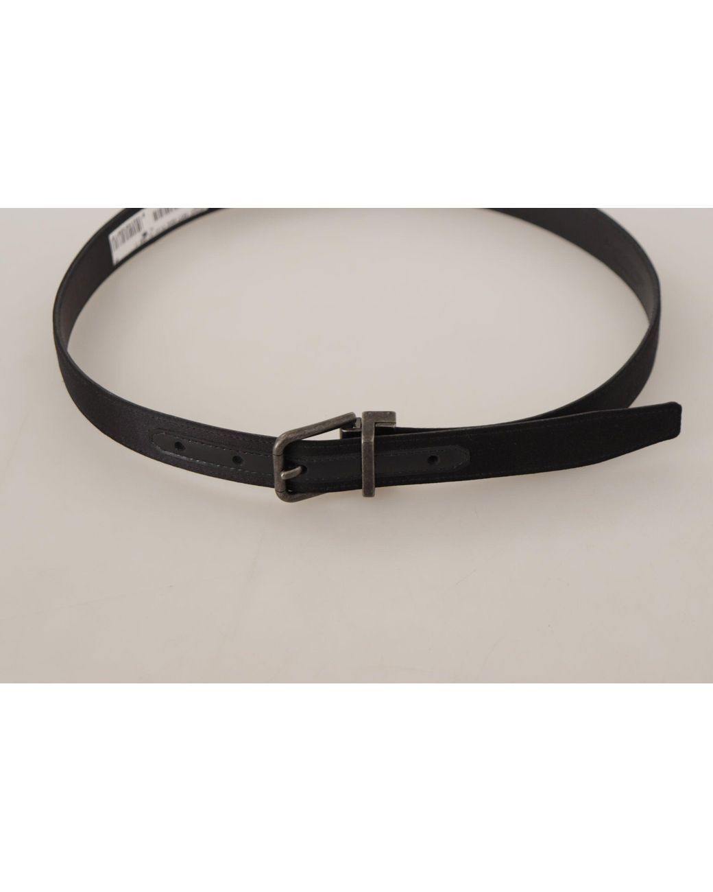 Dolce & Gabbana Black Elegant Leather Belt With Metal Buckle