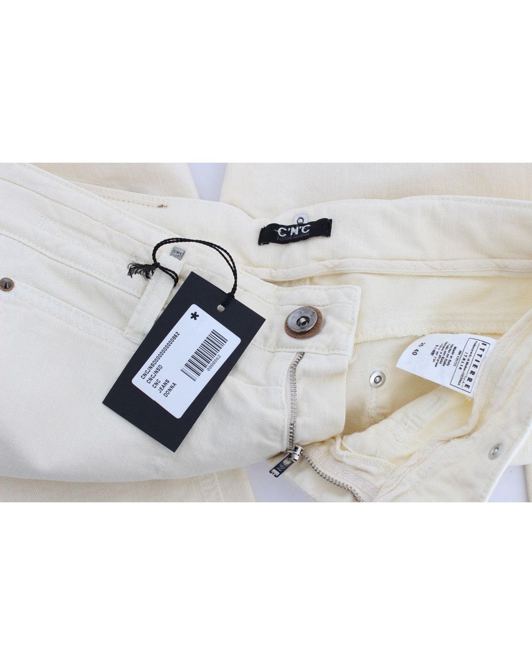 CoSTUME NATIONAL White Cotton Stretch Flare Jeans