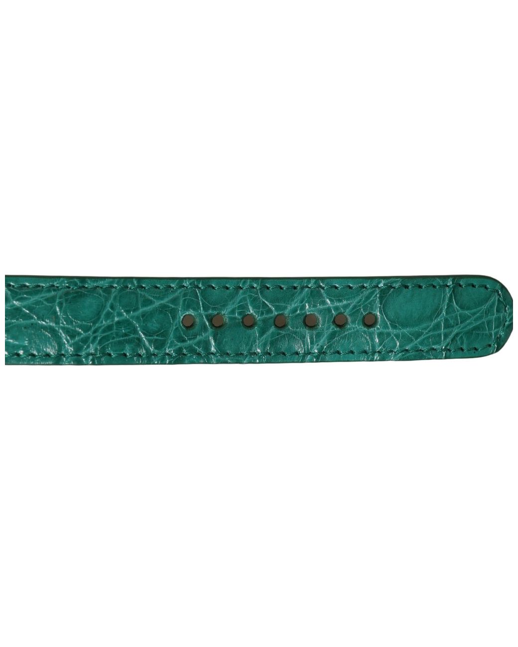 Dolce & Gabbana Green Embossed Leather Buckle Belt Strap Bracelet