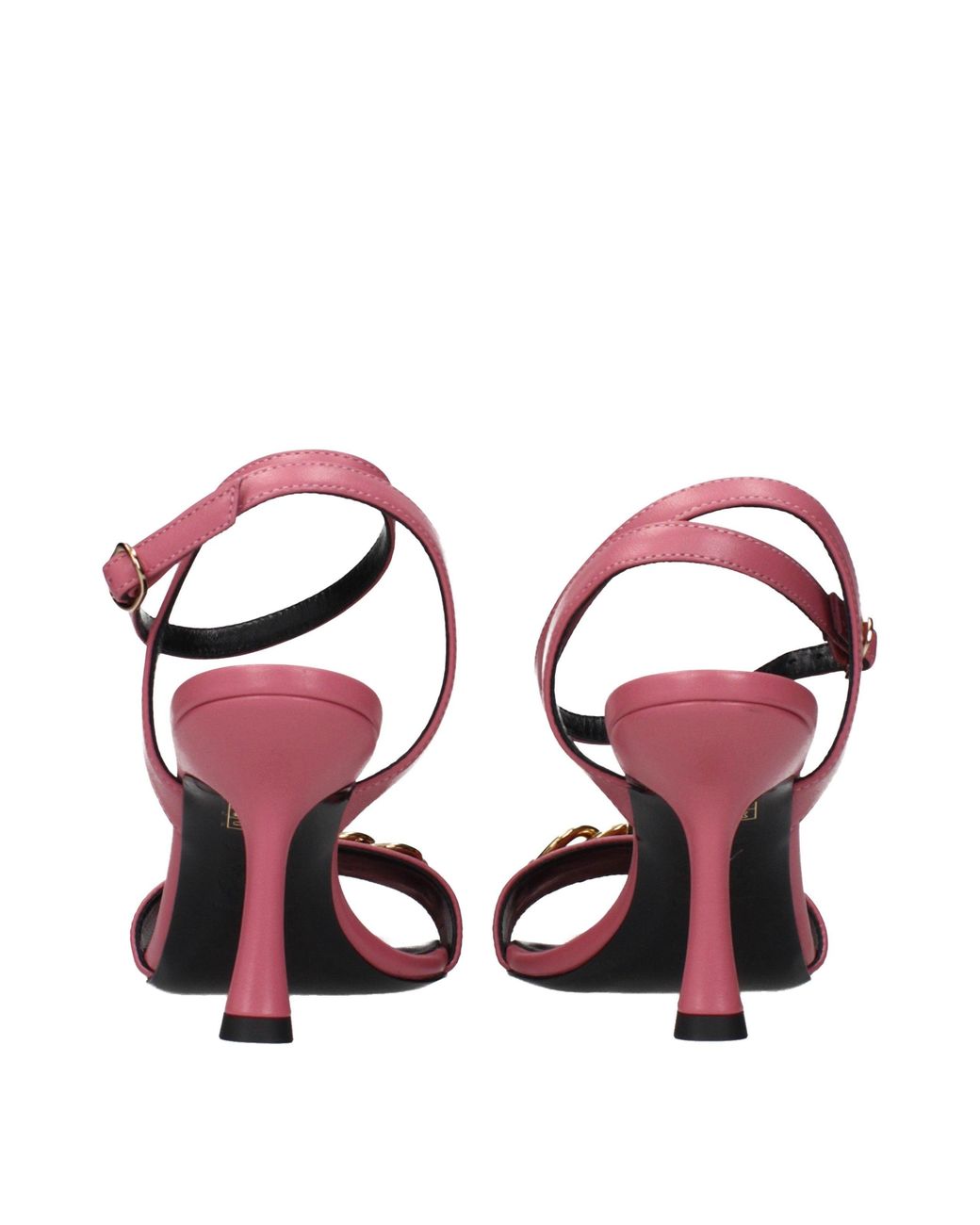 Versace Pink Leather Stiletto Heel Sandals