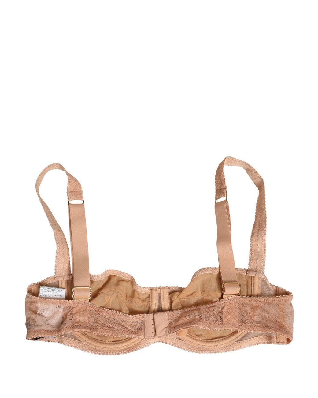 Dolce & Gabbana Brown Beige Lace Mesh Underwire Balconnet Bra Underwear