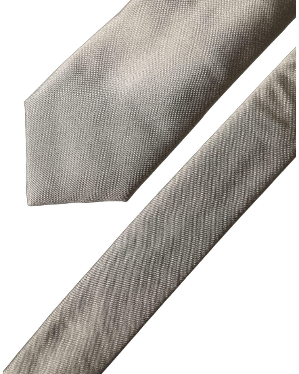 Dolce & Gabbana Gray White Tattoo Floral Silk Adjustable Men Tied Necktie Tie for men