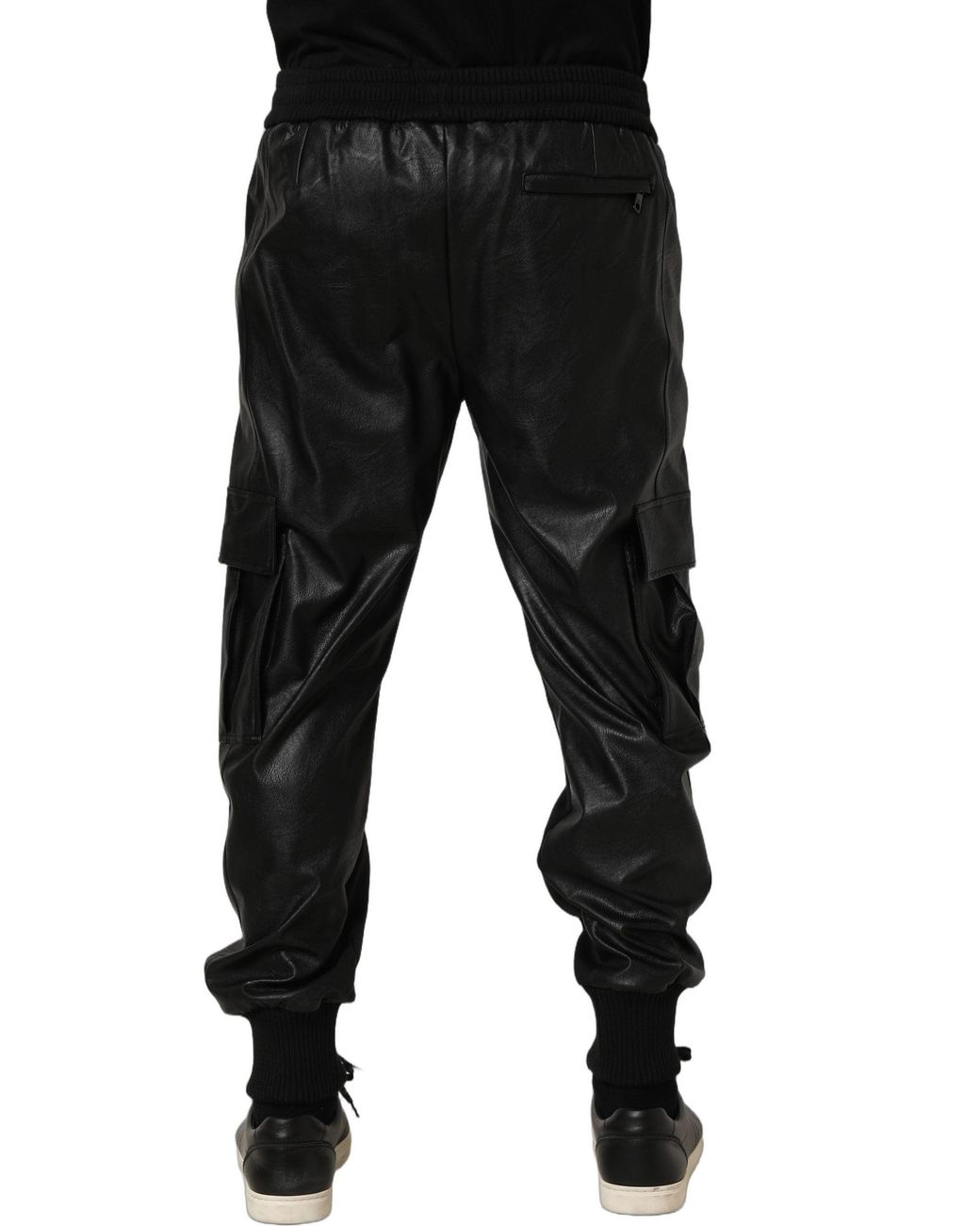 Dolce & Gabbana Black Mid Waist Cargo Jogger Sweatpants Pants for men