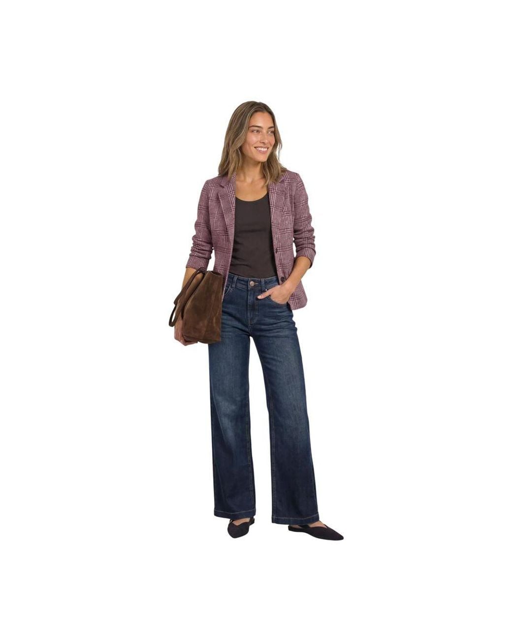 Street One Blue Purple Polyester Blazer