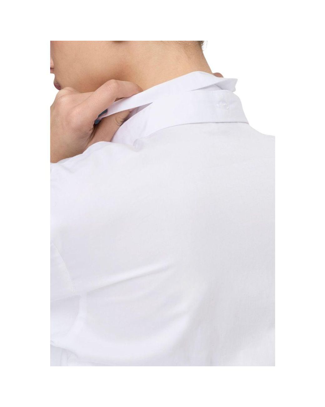 Jacqueline De Yong Blue White Cotton Blouse
