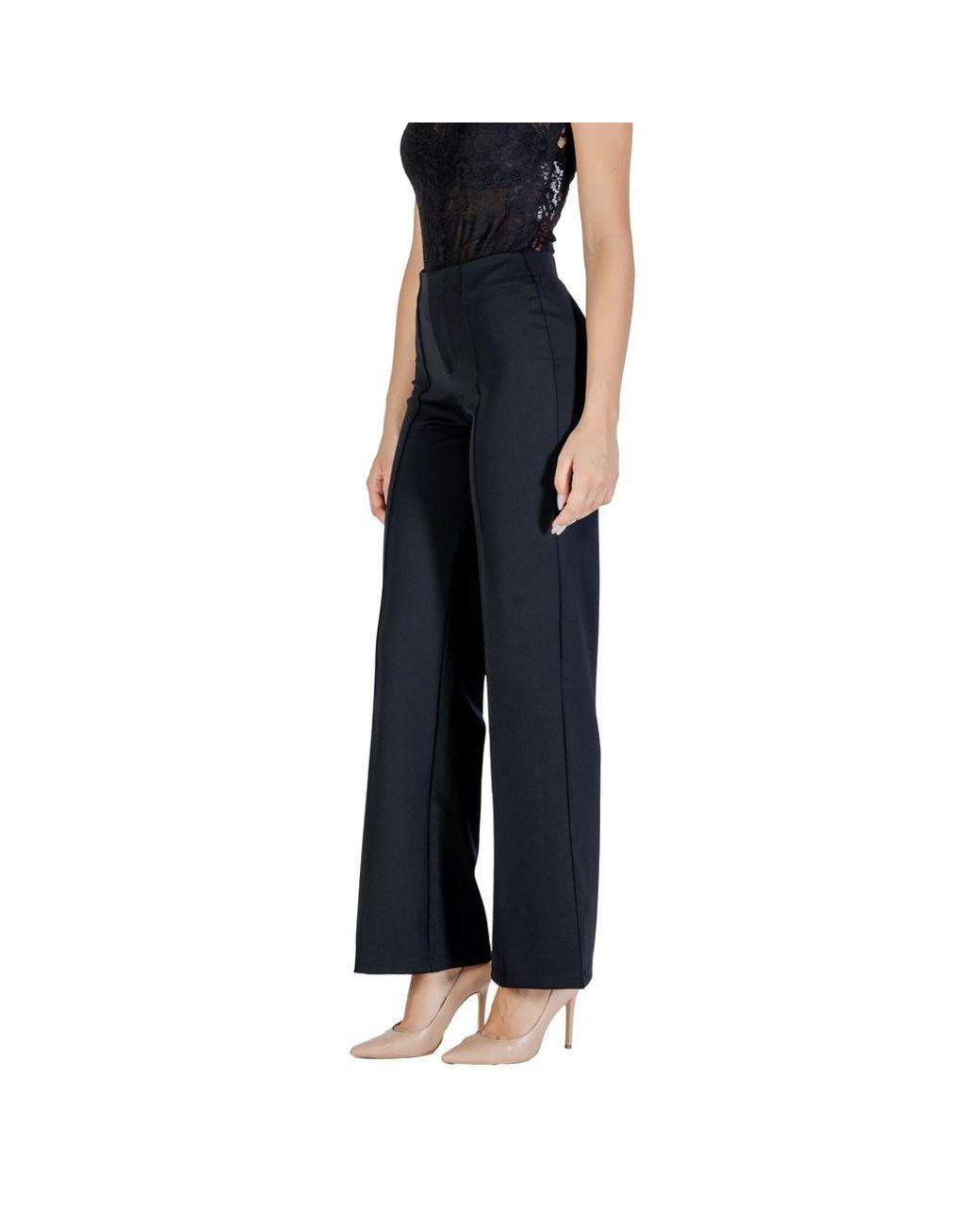 Guess Black Polyamide Flared Pants in Blue | Lyst UK