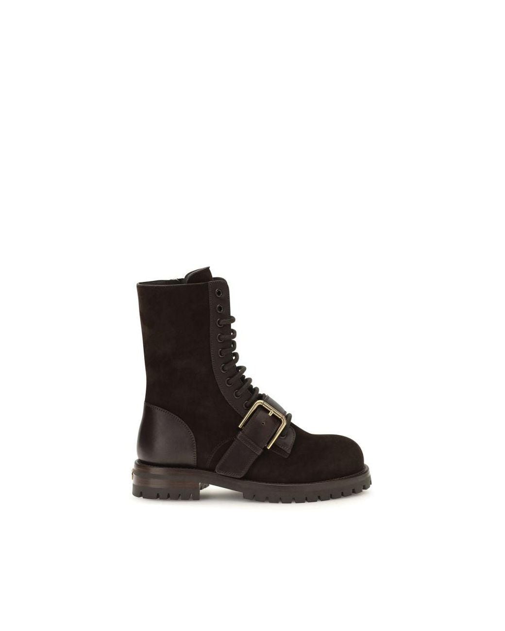 Dolce & Gabbana Black Calf Leather Bos Taurus Lace