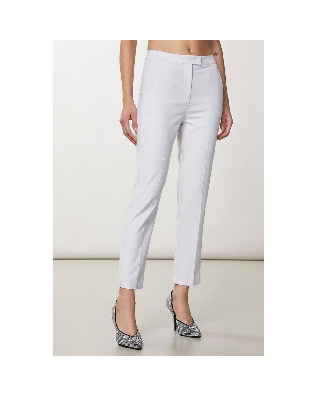 Patrizia Pepe White Polyester Casual Pants