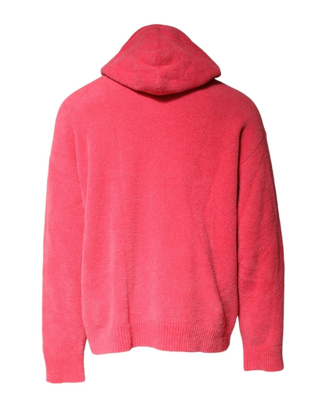 Dolce & Gabbana Pink Hooded Cotton Sweater for men
