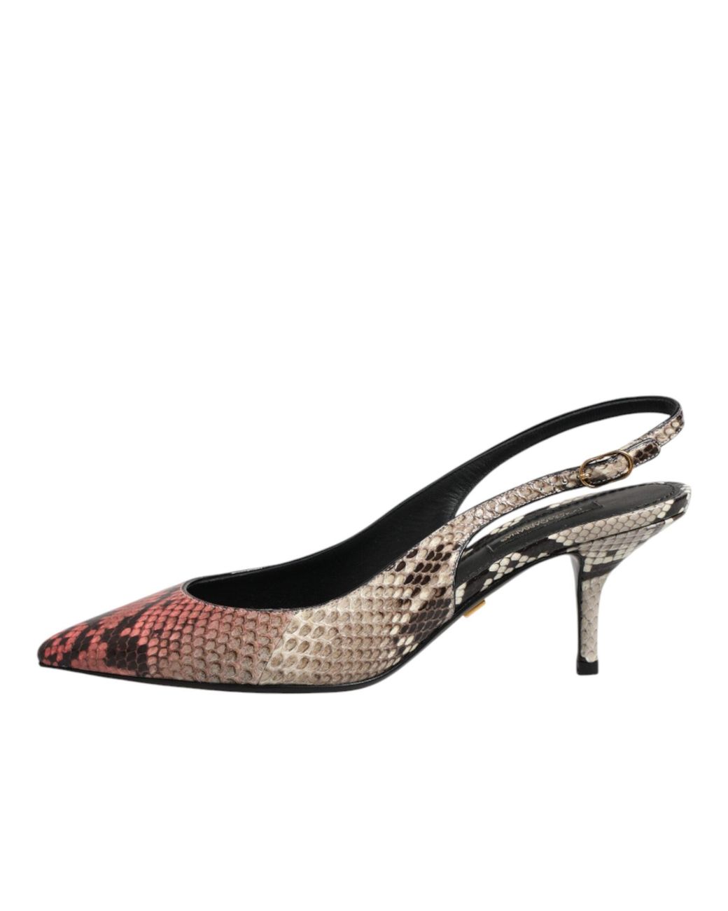 Dolce & Gabbana Brown Leather Heels Slingback Shoes
