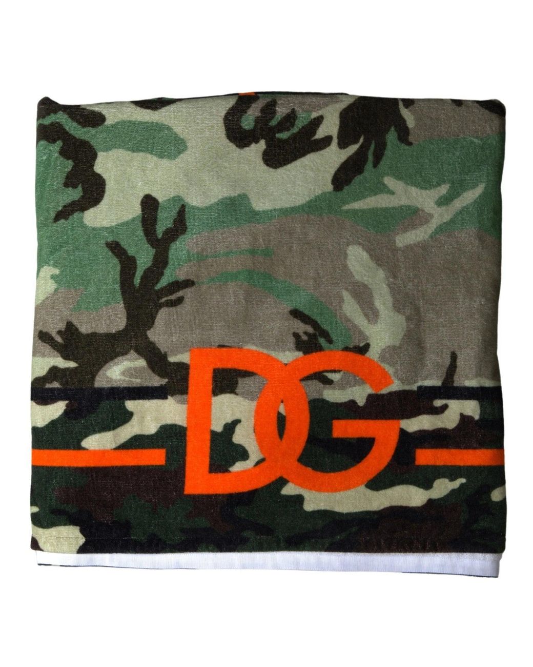 Dolce & Gabbana Green Printed Cotton Wrap Shawl Scarf for men
