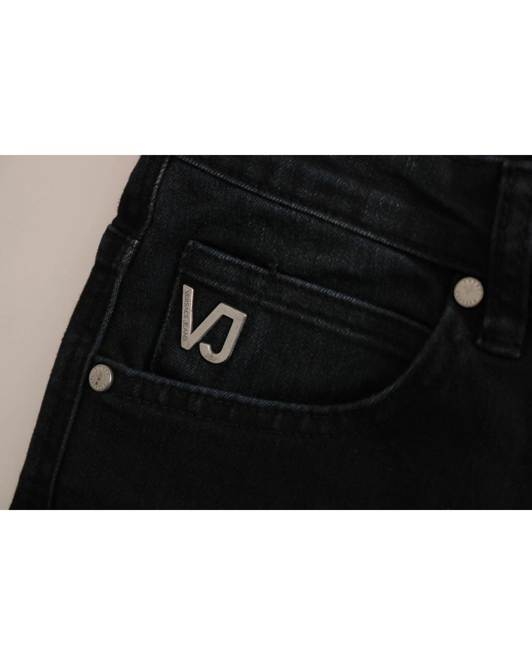 Versace Jeans Couture Dark Black Dora Slim Fit Denim Pants