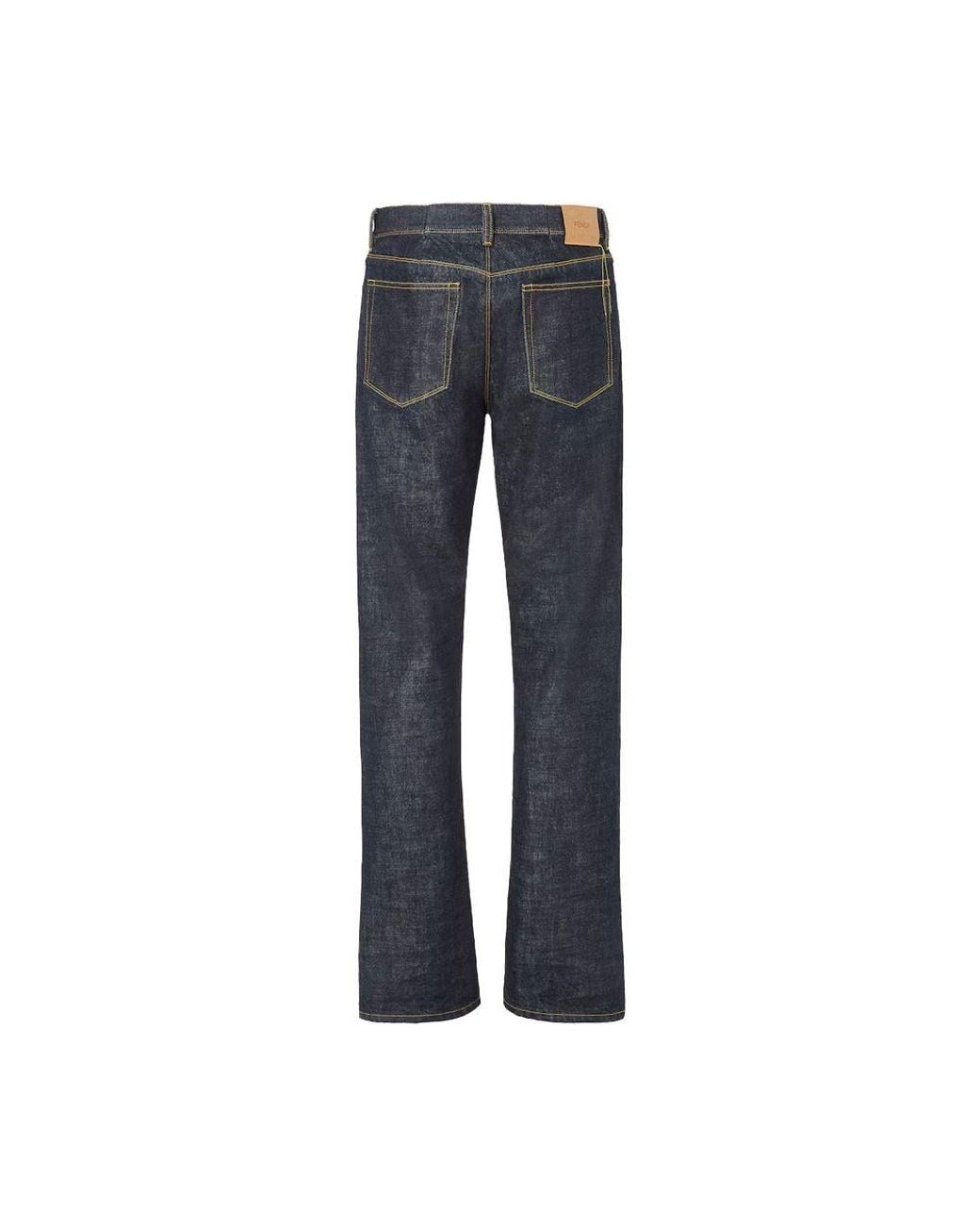 Fendi Gray Blue Cotton Slim Fit Jeans for men