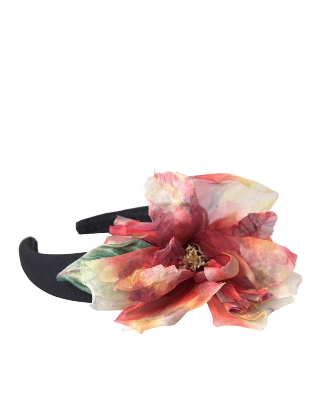 Dolce & Gabbana White Rose Silk Floral Tiara Hairband Diadem