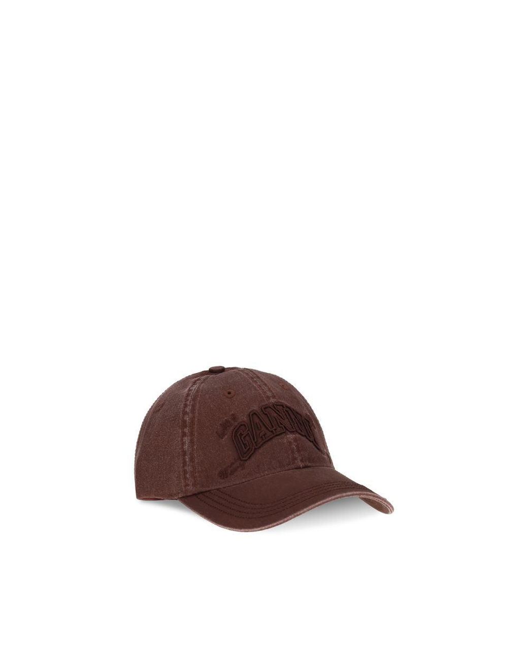 Ganni Brown Bordeaux Cotton Cap (baseball Hat)
