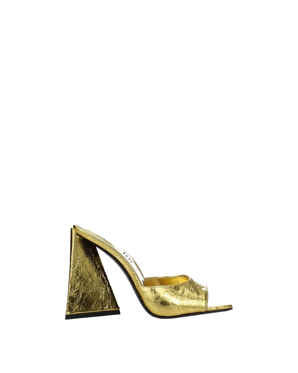 The Attico Yellow Gold Leather Platform Sandals for men
