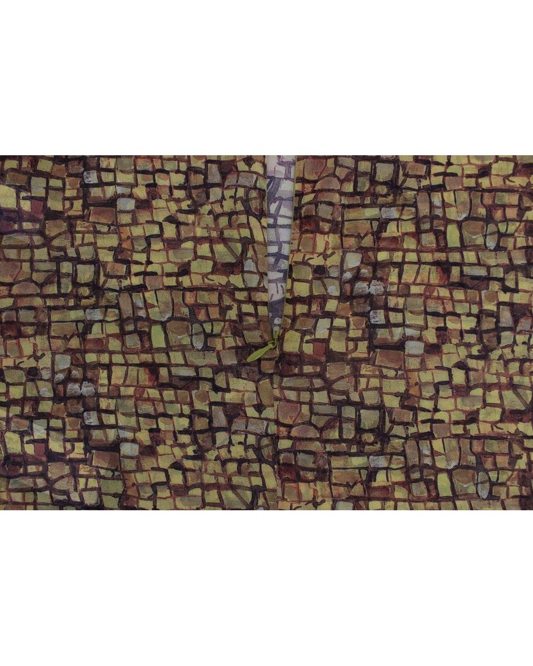 Dolce & Gabbana Brown Sicilian Mosaic Print Silk Blouse