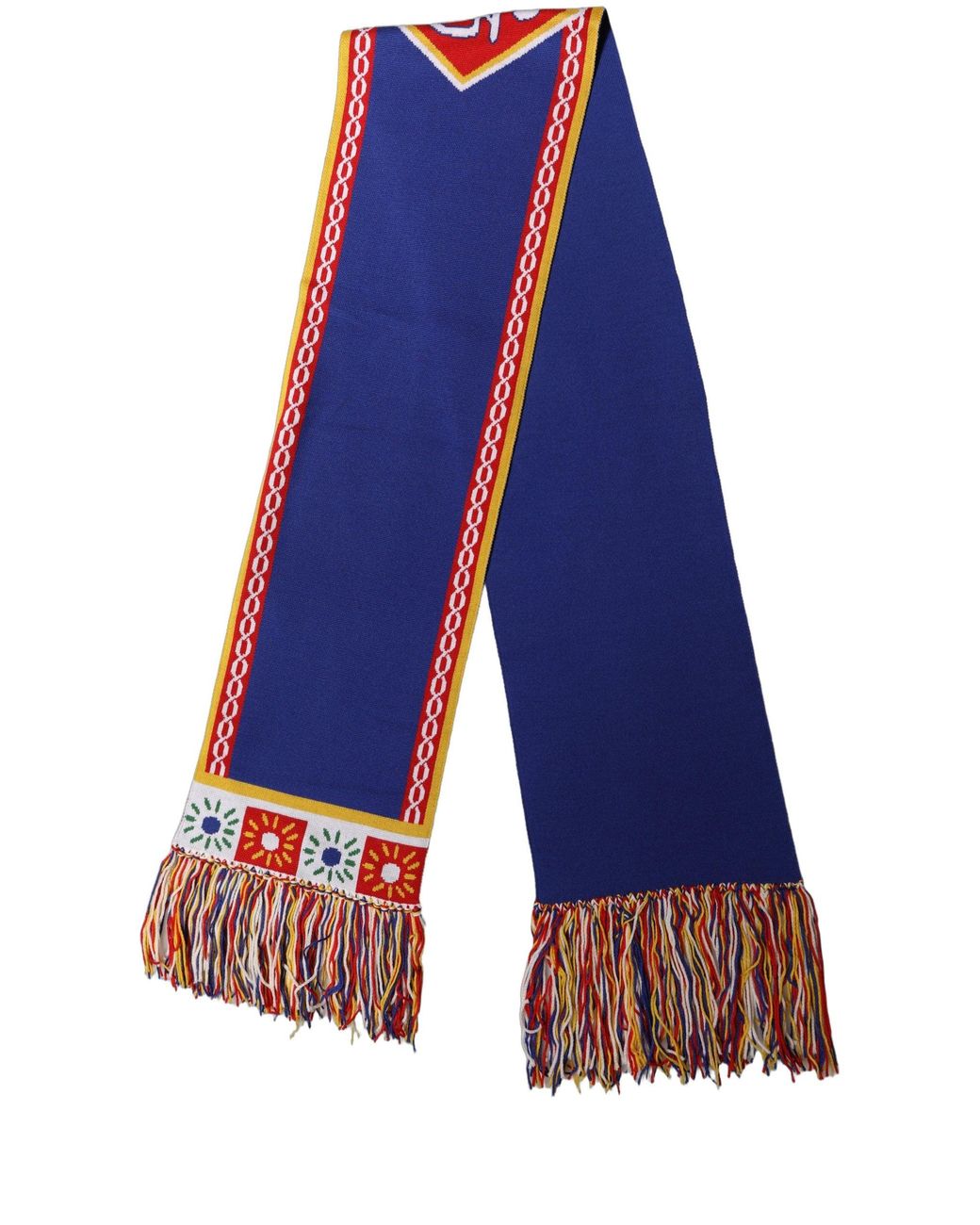 Dolce & Gabbana Blue Black D&g Queen Cashmere Knitted Shawl Scarf