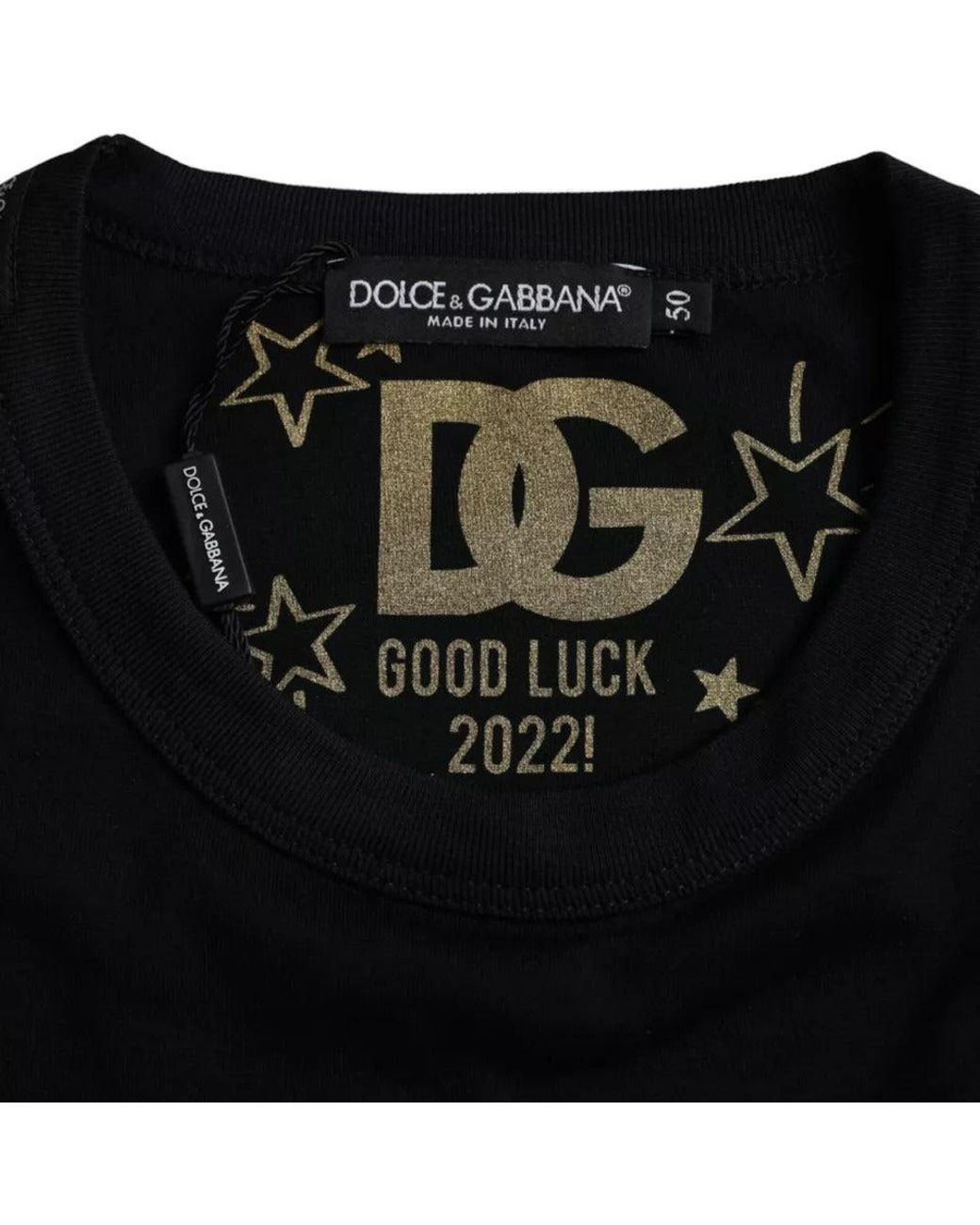 Dolce & Gabbana Black Cotton Round Neck Short Sleeves Men T for men