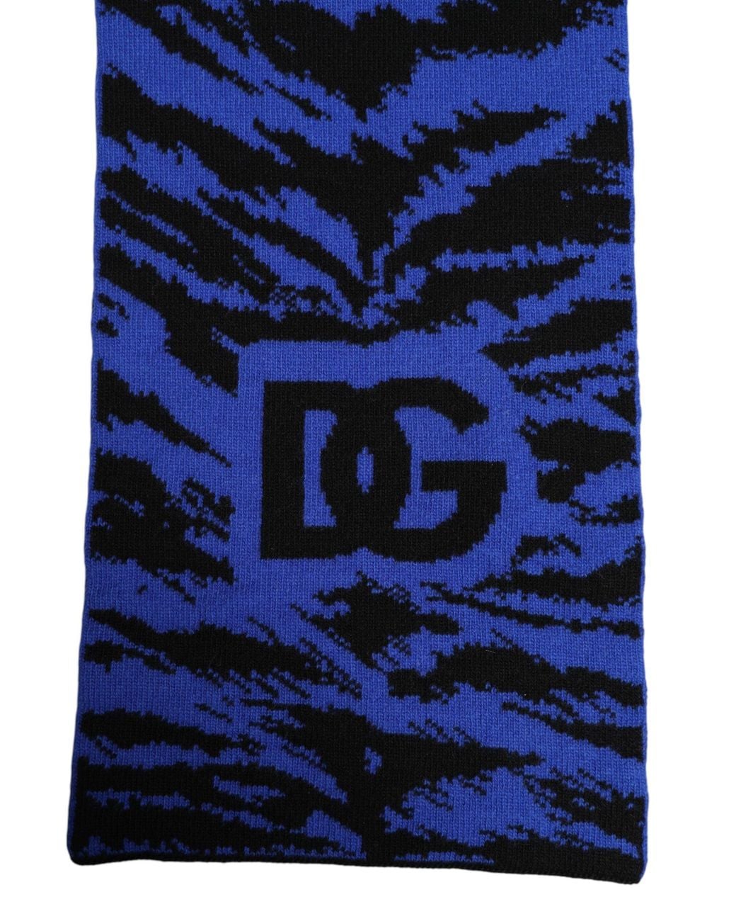 Dolce & Gabbana Blue Logo Neck Warmer Wrap Shawl Scarf for men