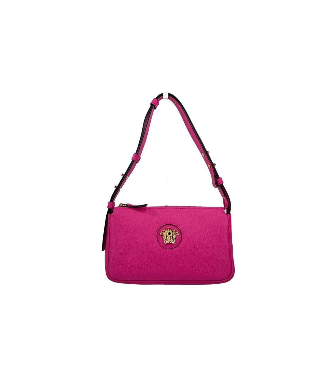 Versace Black La Medusa Vitello Shoulder Bag Purse Leather