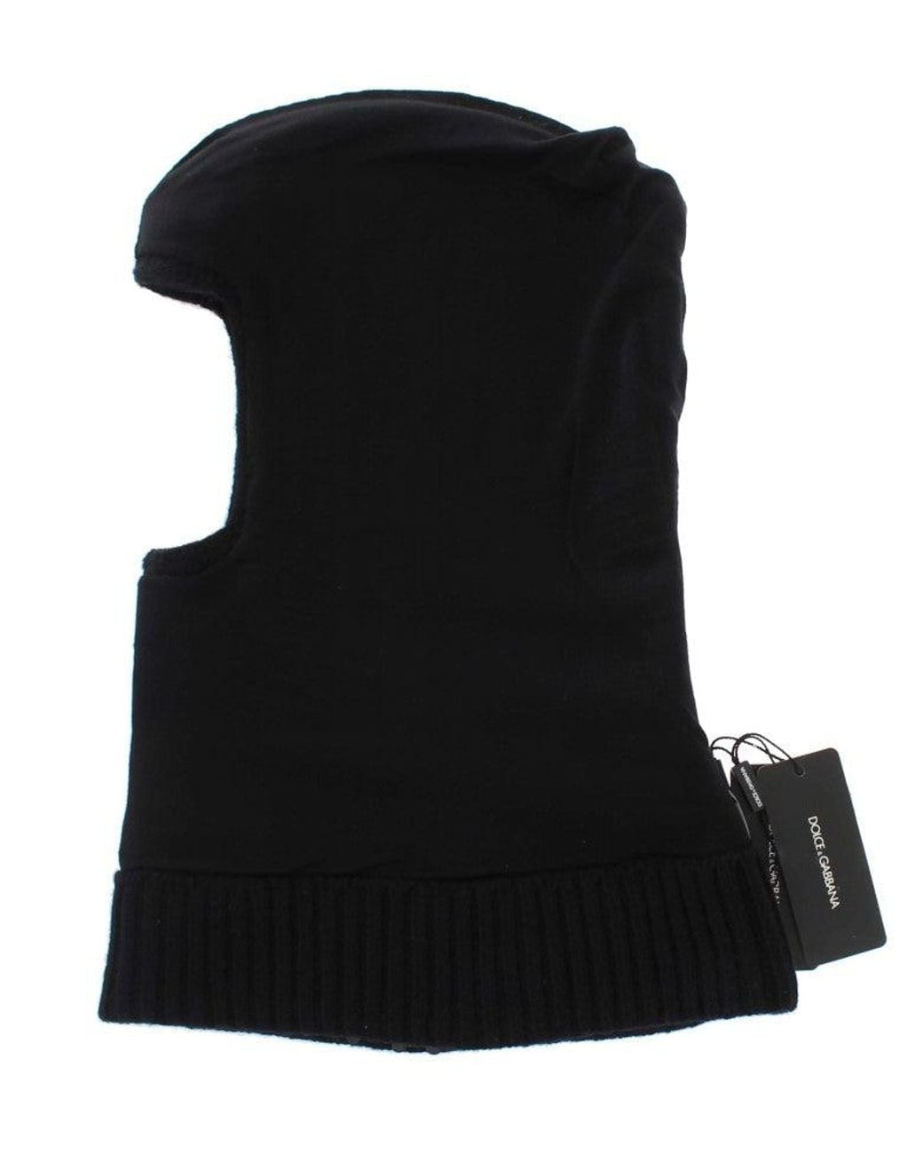 Dolce & Gabbana Black Knitted Sequin Hood Scarft