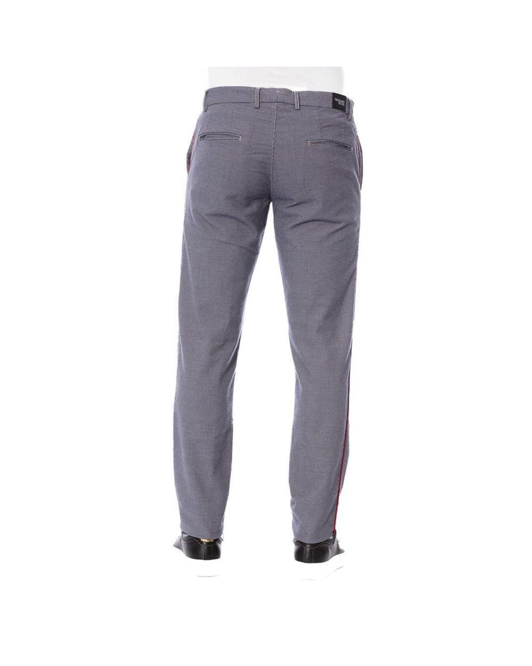 Trussardi Gray Chic Trousers With Elegant Pockets for men
