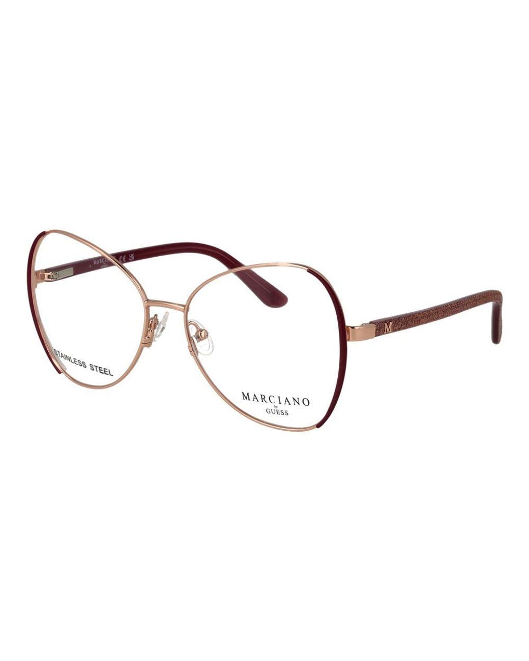 MARCIANO BY GUESS Brown Rose Gold Metal Glasses (frames)