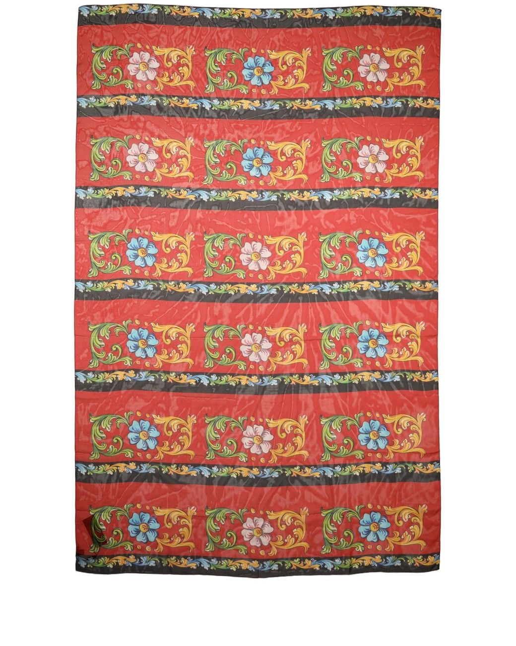 Dolce & Gabbana Red Multicolor Floral Silk Shawl Stole Scarf
