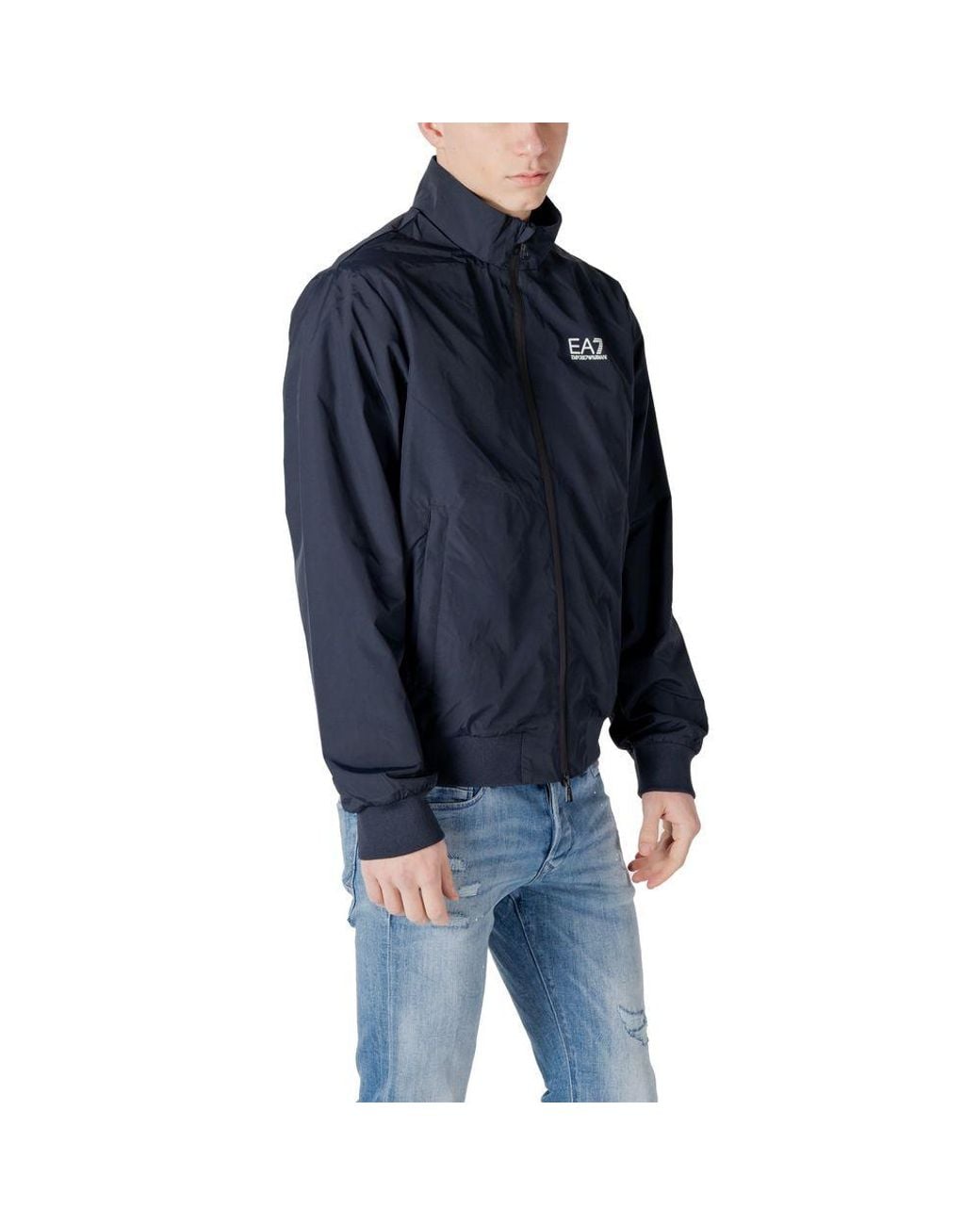 EA7 Blue Polyamide Jacket for men