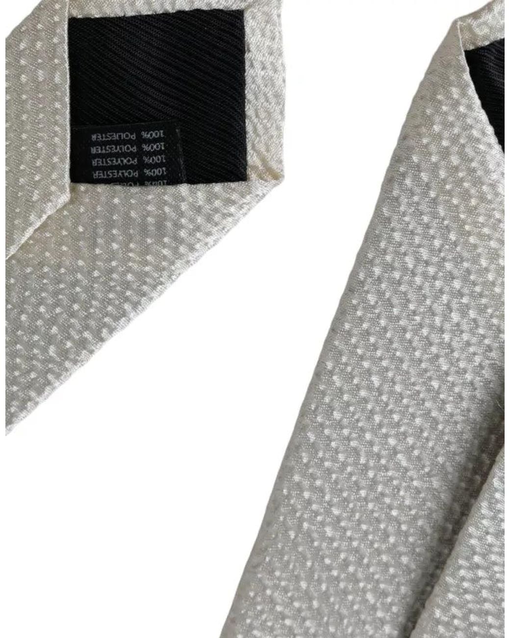 Dolce & Gabbana White Textured Silk Necktie for men