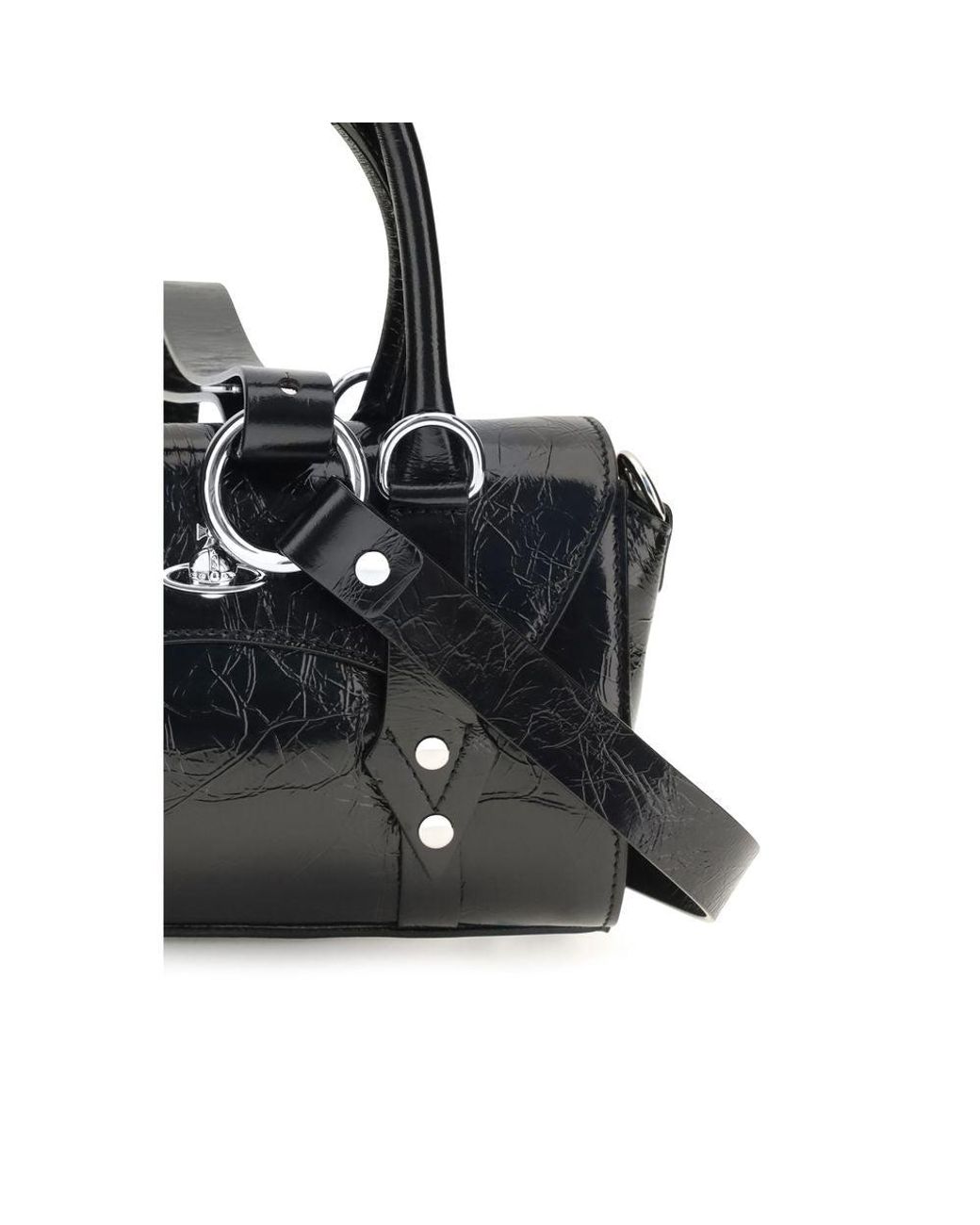 Vivienne Westwood Black Calf Leather Bos Taurus Shoulder Bag