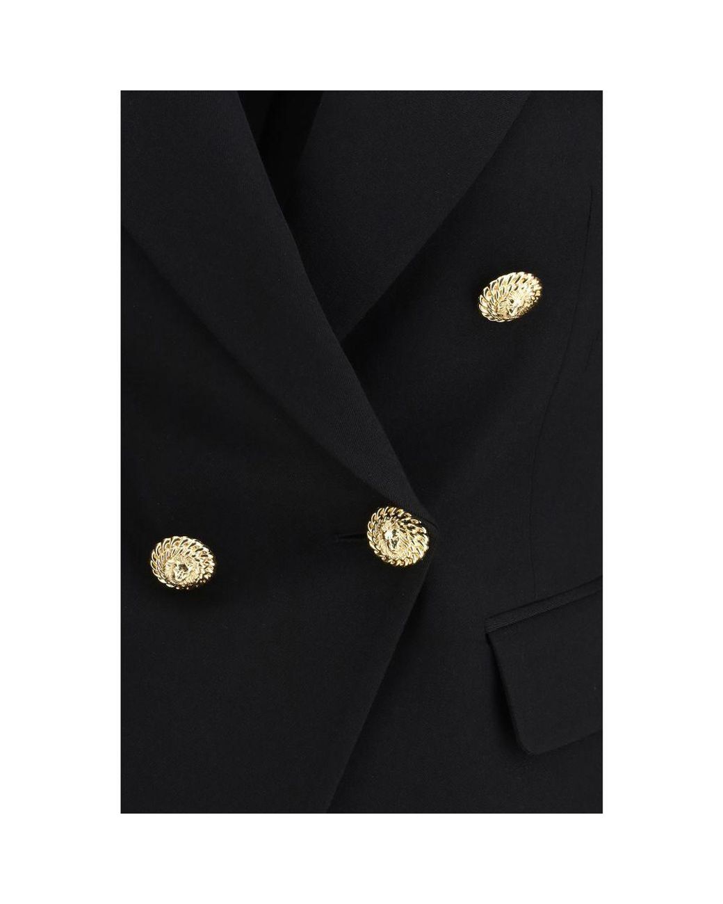 Balmain Black Wool Oves Aries Blazer