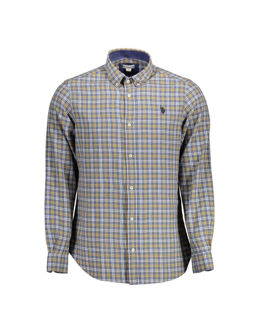 U.S. POLO ASSN. Gray Blue Cotton Men's Shirt for men