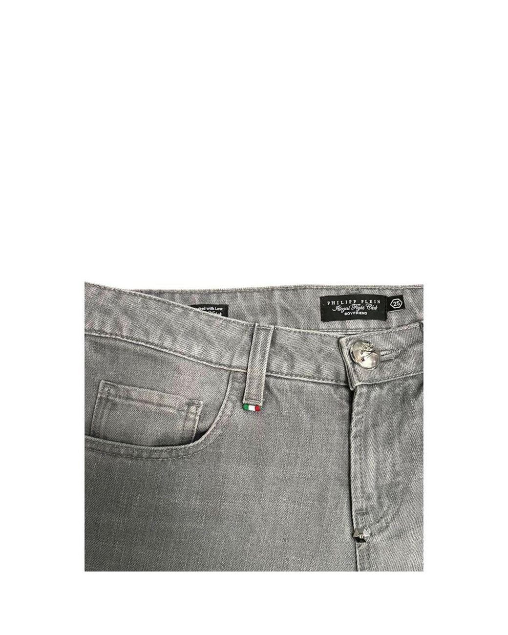 Philipp Plein Gray Cotton Jeans
