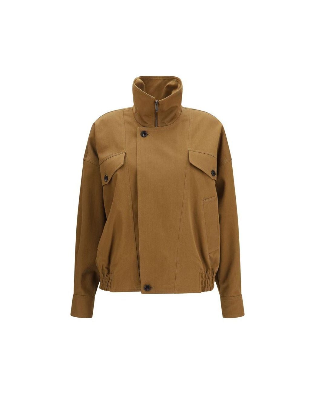 Saint Laurent Green Brown Cotton Bomber