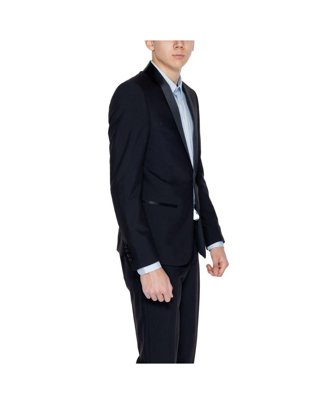 Antony Morato Blue Black Polyester Blazer for men