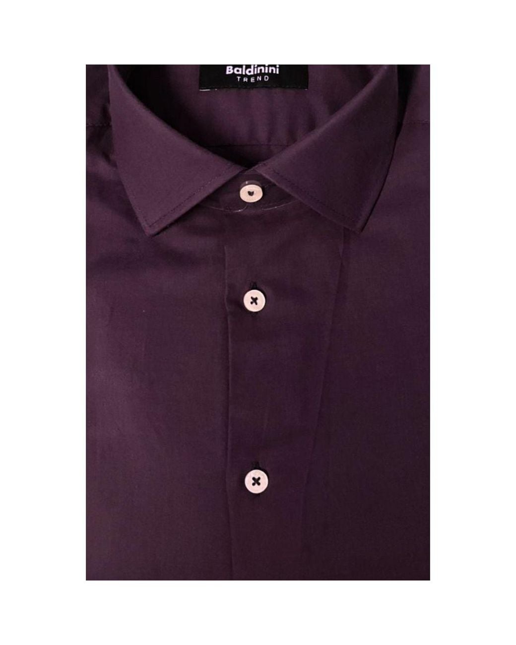 Baldinini Purple Cotton Men Shirt for men
