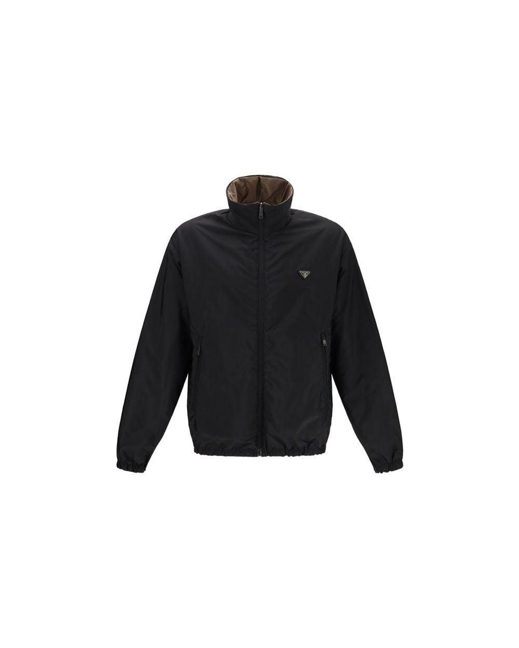 Prada Brown Recycled Polyamide Full-Length Jacket for men