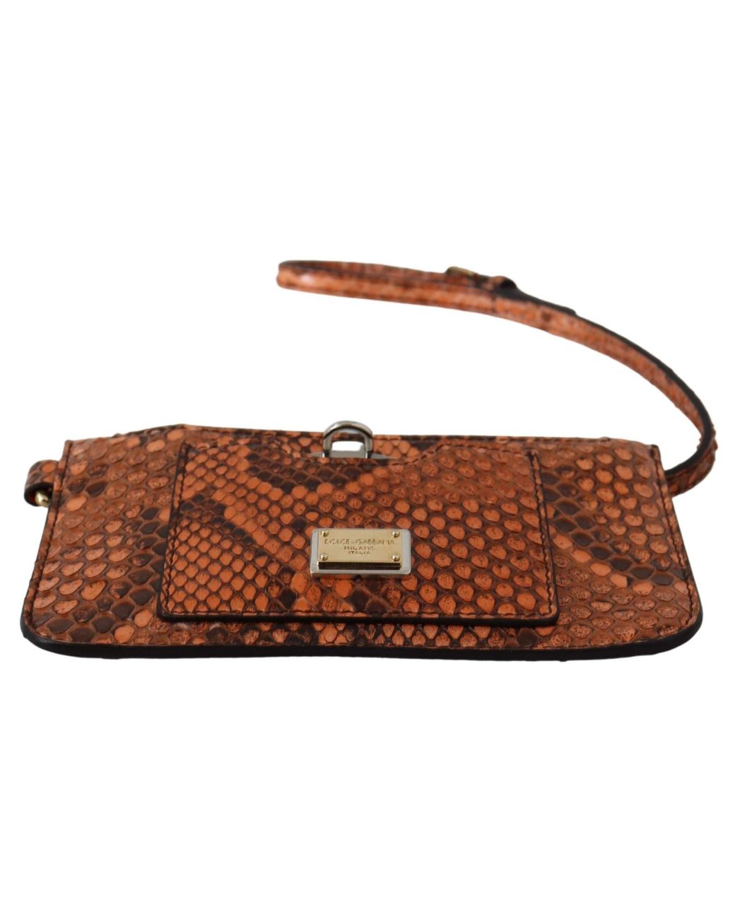 Dolce & Gabbana Black Leather Coin Purse Wristlet Mirror Agnese Wallet